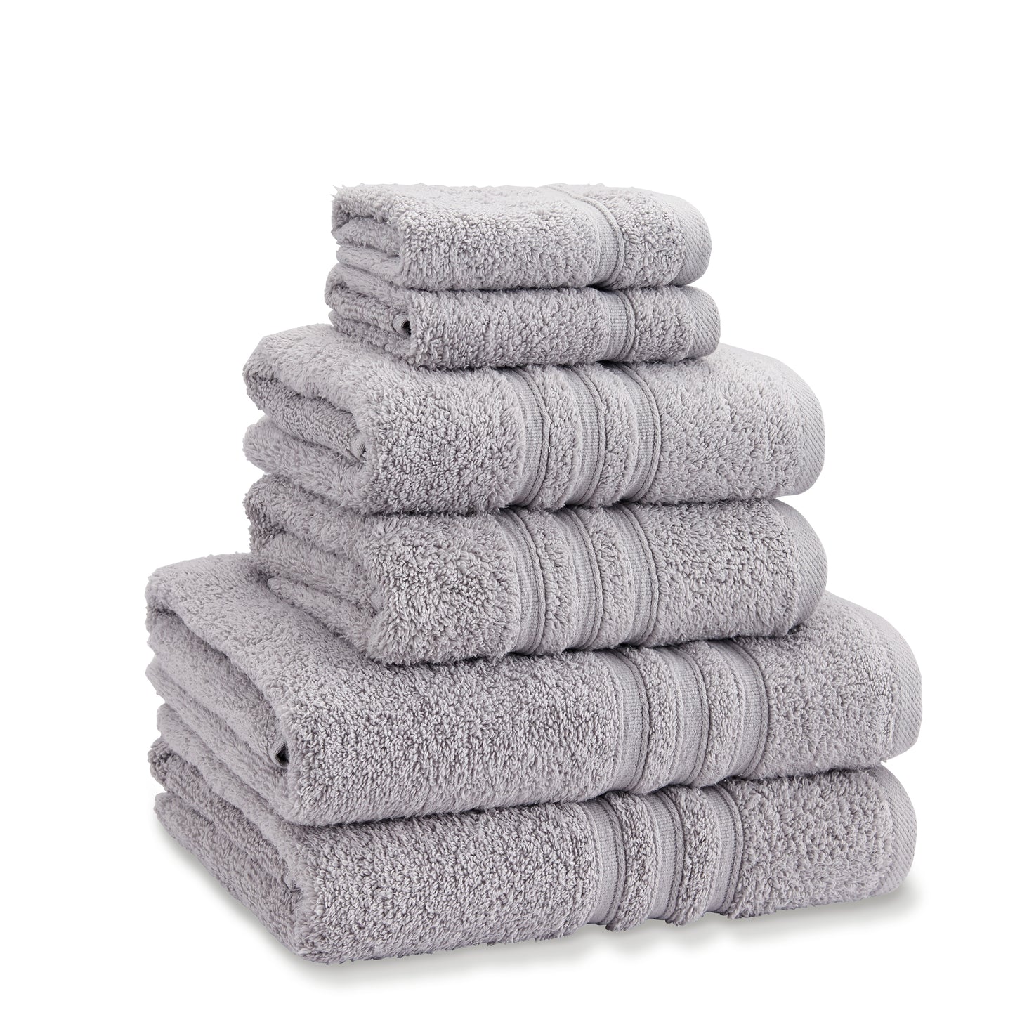 Catherine Lansfield Zero Twist 6 Piece Towel Bale - Silver