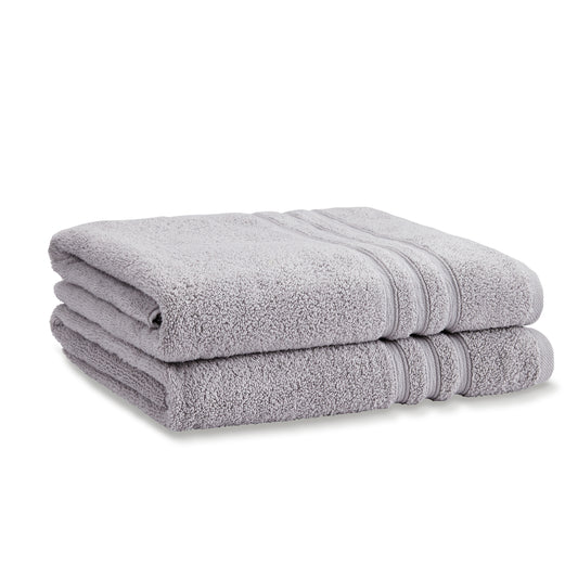 Catherine Lansfield Zero Twist Bath Sheet Pair - Silver