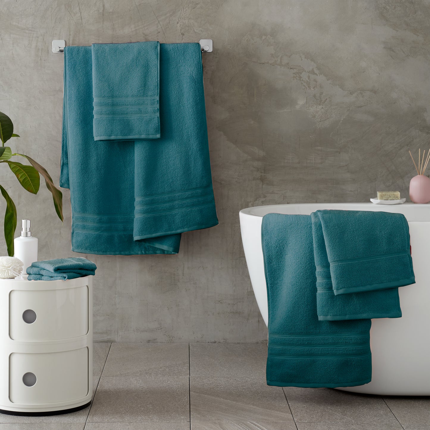 Catherine Lansfield Zero Twist 6 Piece Towel Bale - Teal