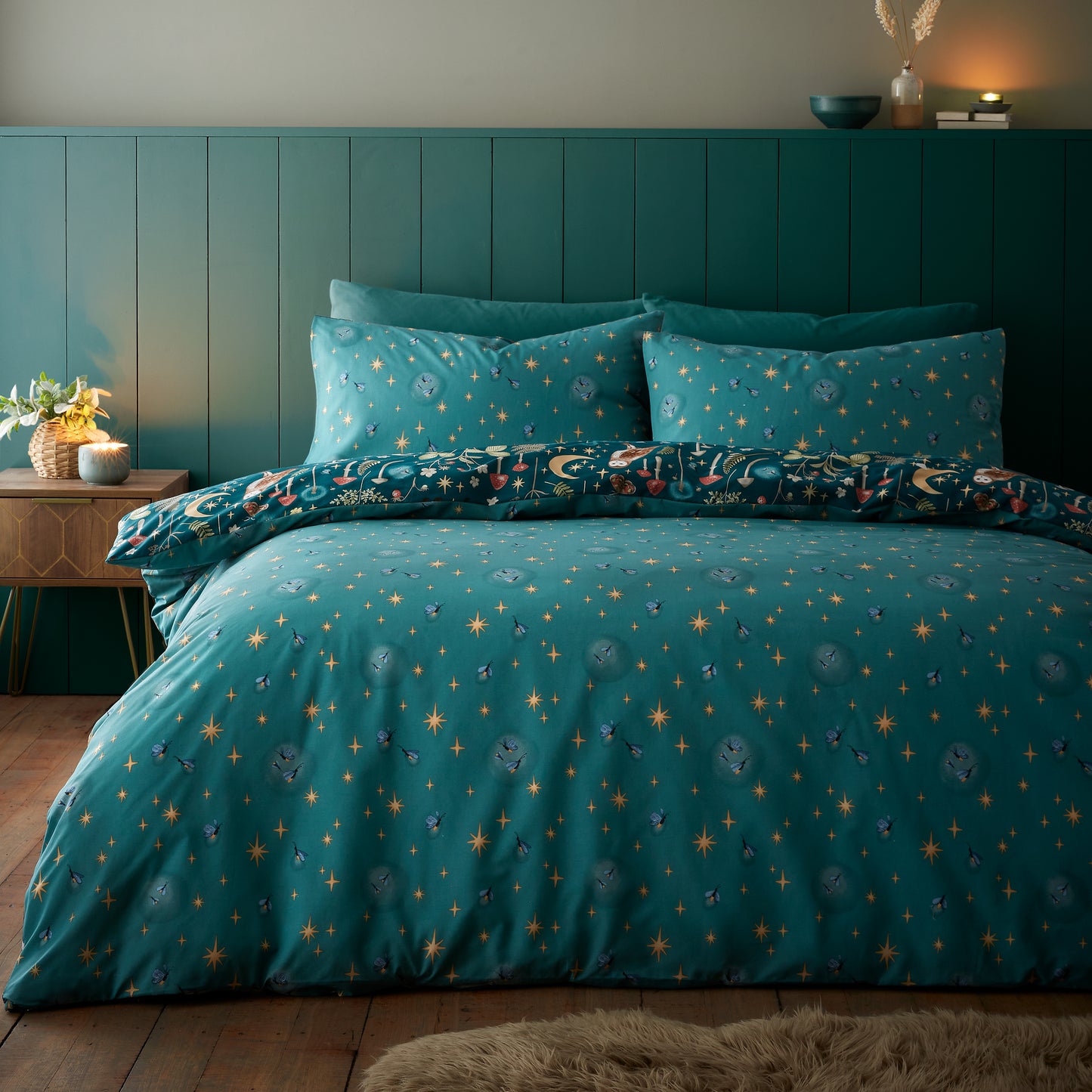 Catherine Lansfield Enchanted Twilight Duvet Set - Forest Green