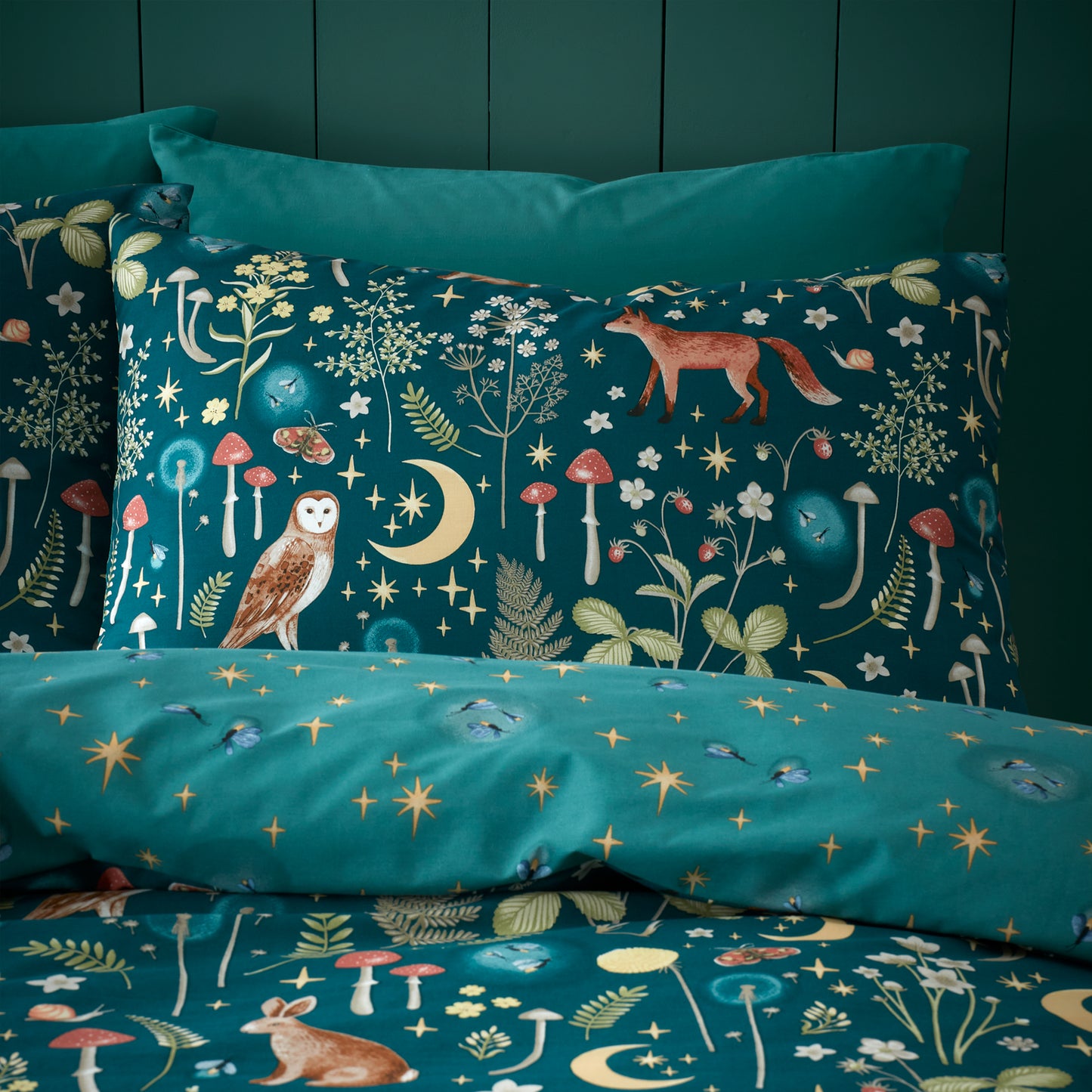 Catherine Lansfield Enchanted Twilight Duvet Set - Forest Green