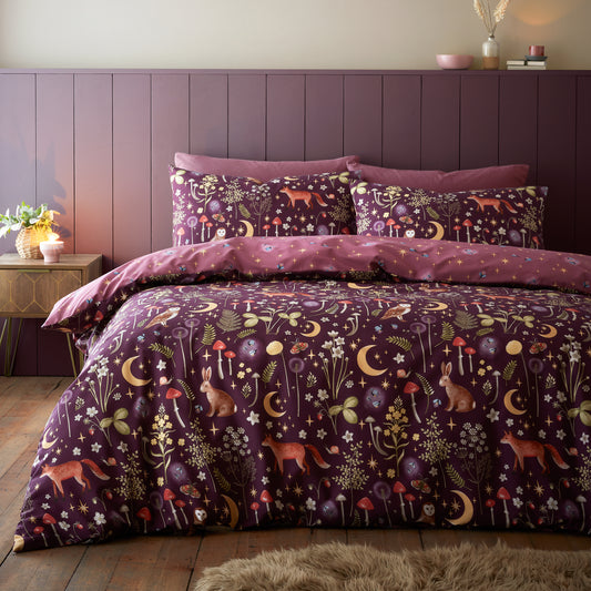 Catherine Lansfield Enchanted Twilight Duvet Set - Plum