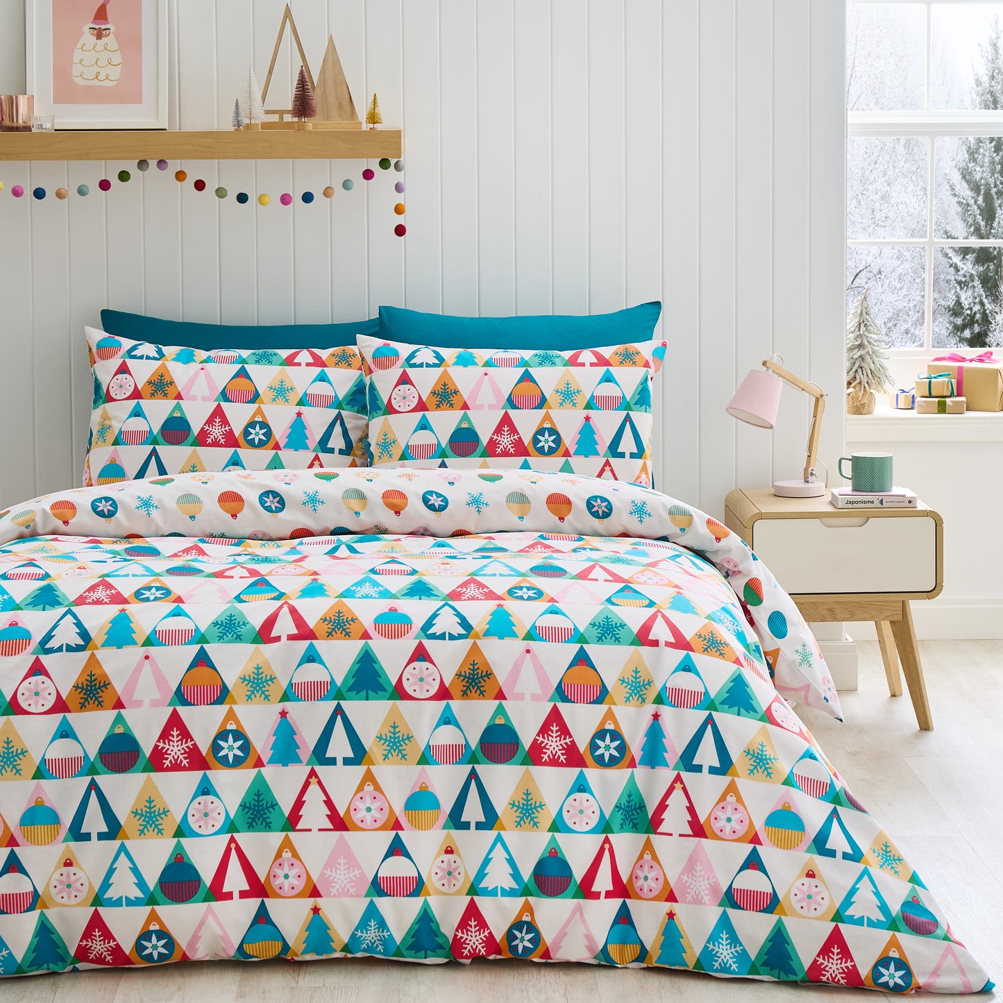 Catherine Lansfield Christmas Geo Duvet Set