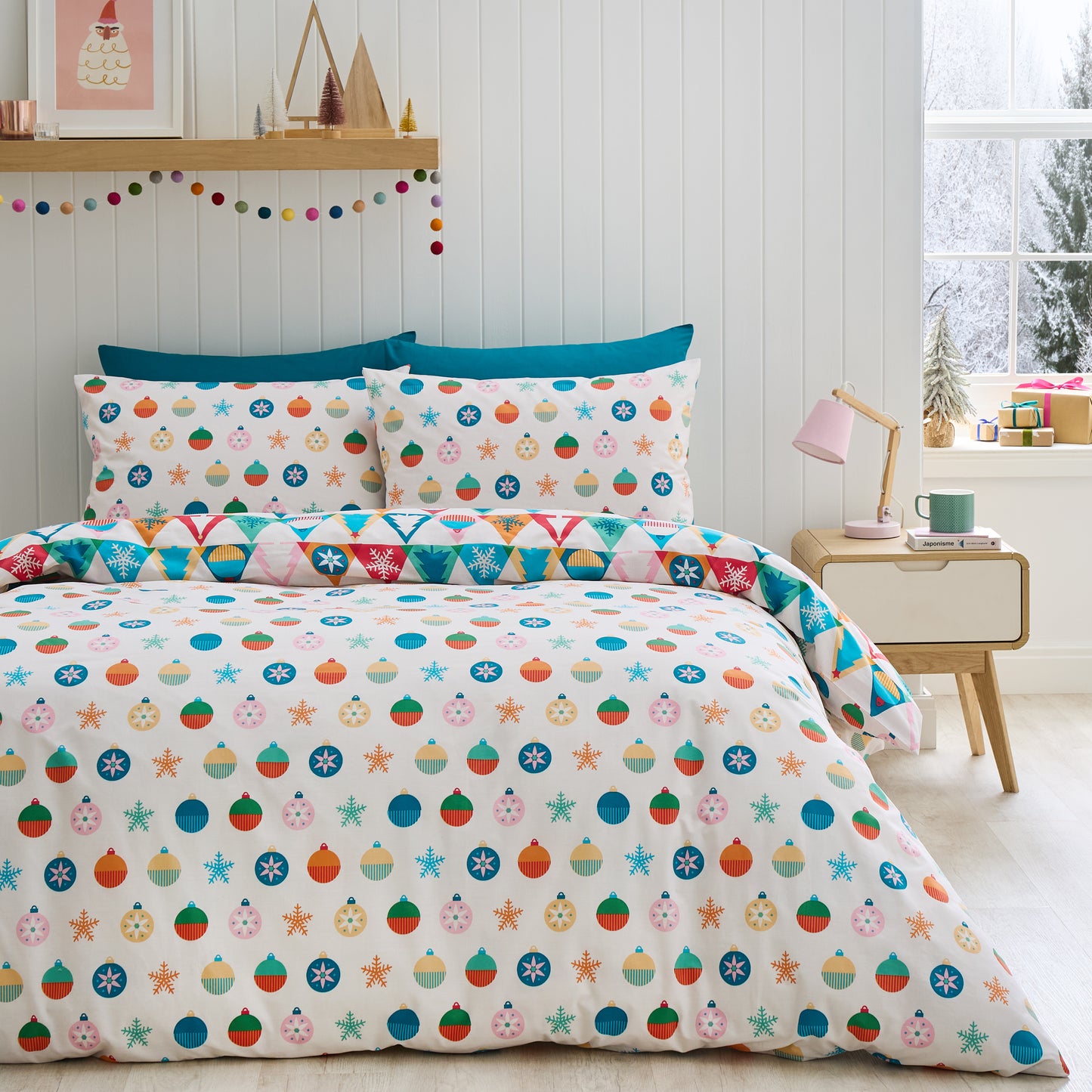 Catherine Lansfield Christmas Geo Duvet Set