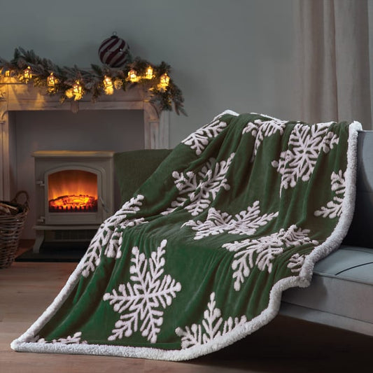 Snowflake Throw - Green