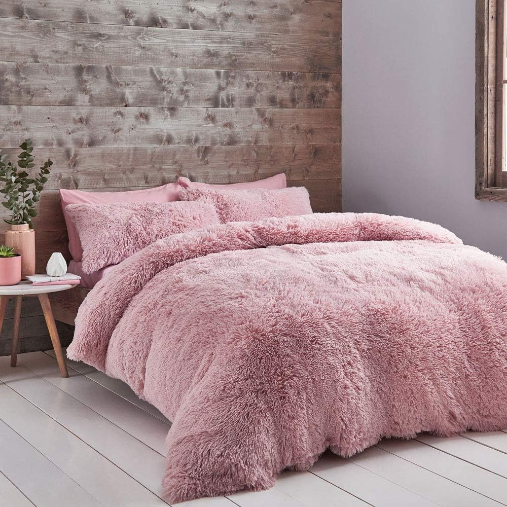 Catherine Lansfield Cuddly Deep Pile Faux Fur - Pink