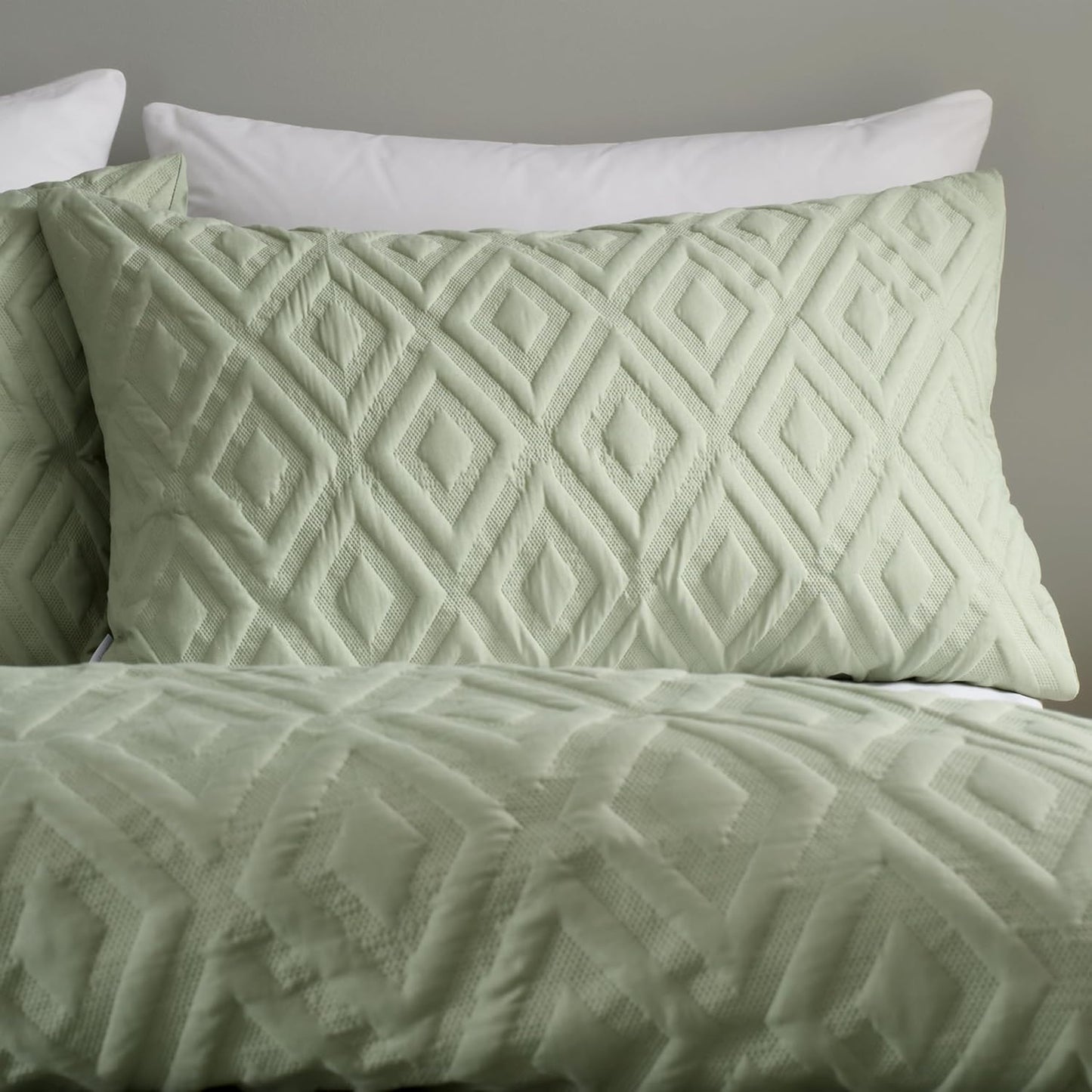 Catherine Lansfield Jacob Geo Soft Duvet Set - Sage