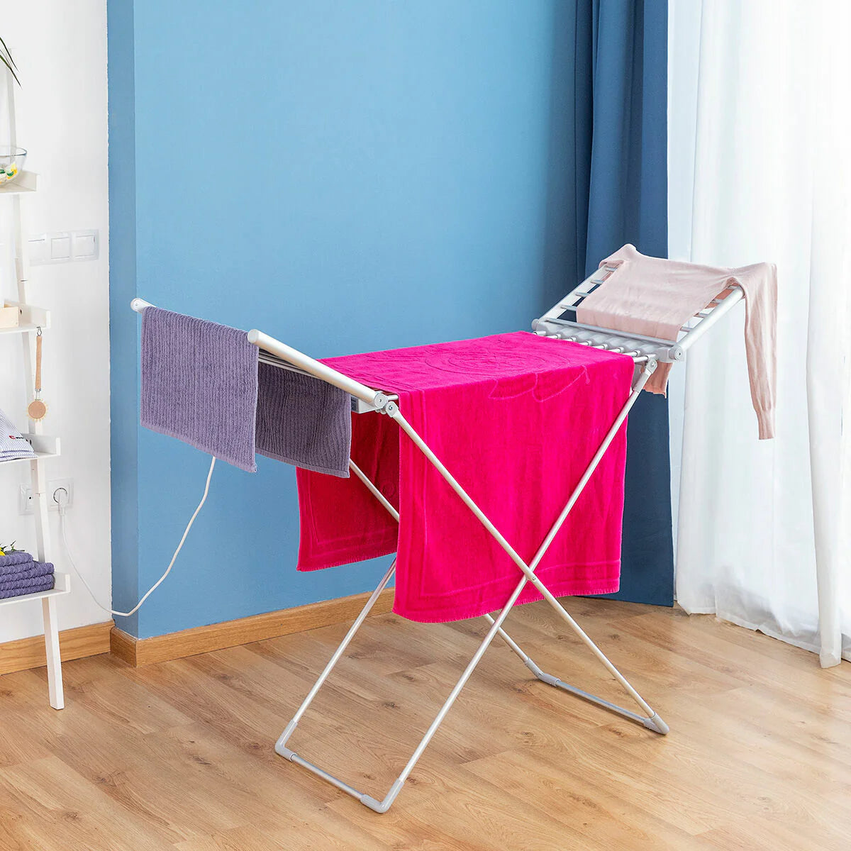 Folding Heated Electric Drying Rack with Wings