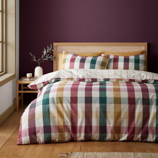 Catherine Lansfield Autumn Check Duvet Set