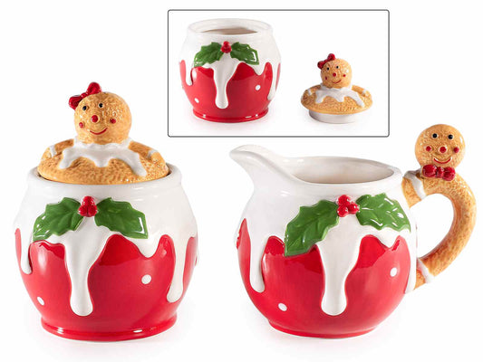 Gingerbread Ceramic Milk Jug & Sugar Set