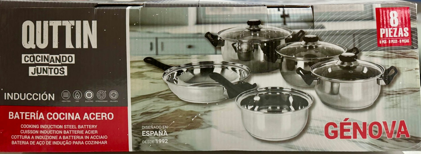 Quttin - 8 Piece Cookware Stainless Steel