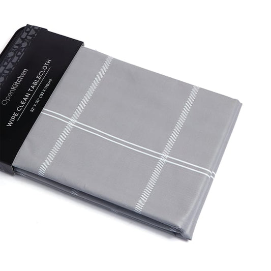 Wipe Clean Tablecloth - Grey Check