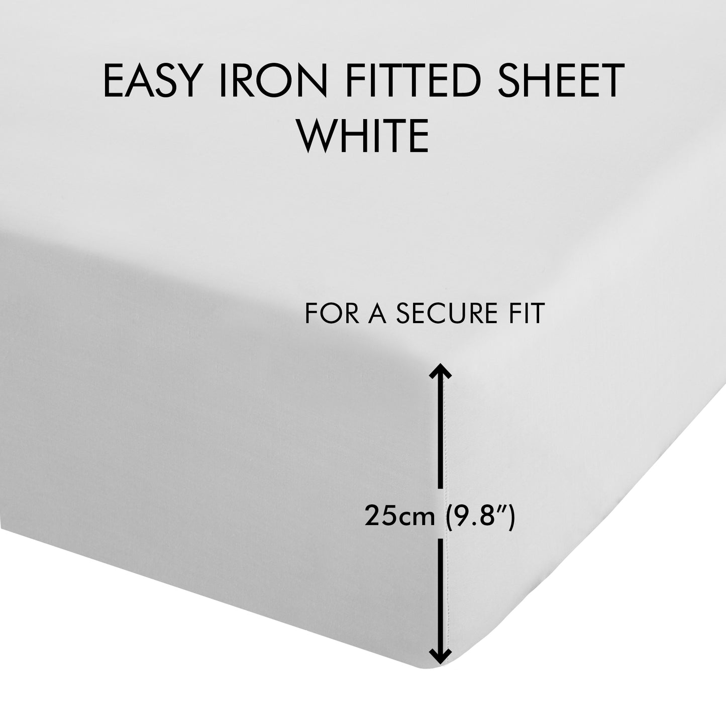 Catherine Lansfield Easy Iron Fitted Sheet - White