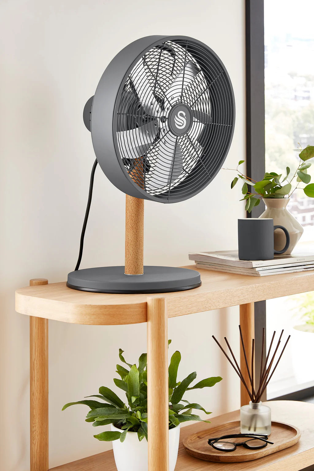 Swan 12 inch Nordic Desk Fan - Grey