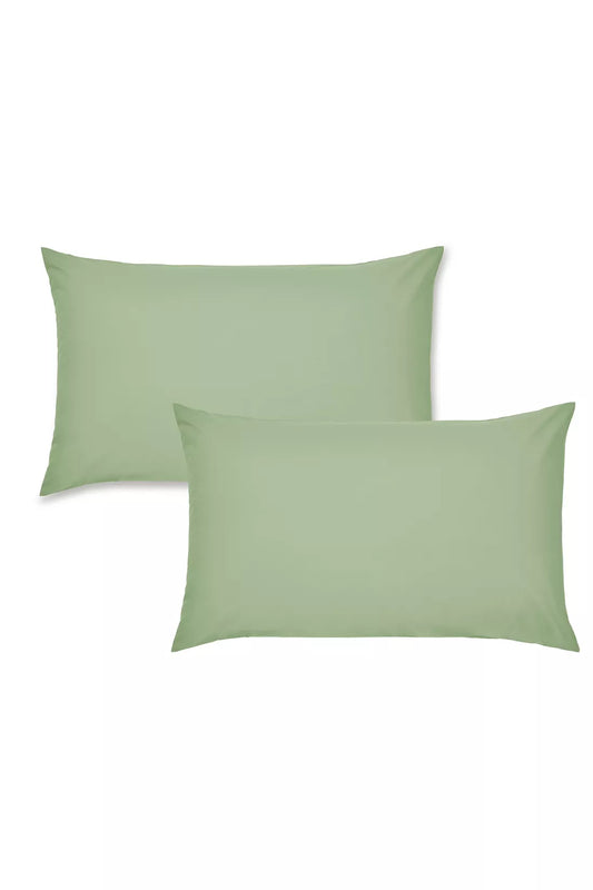 Catherine Lansfield Easy Iron Percale Pillow Case Pair - Sage