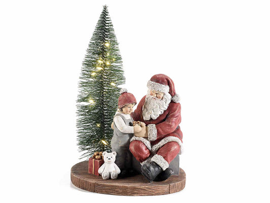 Christmas Light Up Tree With Santa & Child